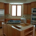 custom home, interior, kitchen, appliances, cherry cabinets