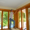 custom home, interior, eagle window, pine trim, stained
