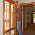 custom home, interior, eagle window, stained pine trim