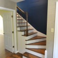 andrew watkins custom home building design build hot springs bath county virginia interior stair iron baluster over the post handrail